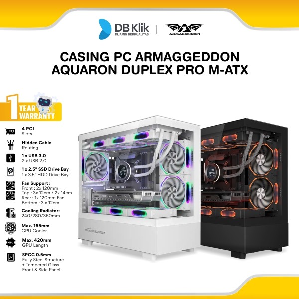 Casing PC Gaming Armaggeddon Aquaron Duplex Pro m-Atx