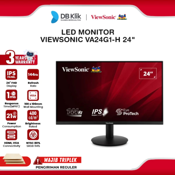Monitor VIEWSONIC VA24G1-H 24" FHD IPS 144Hz 1ms HDMI VGA