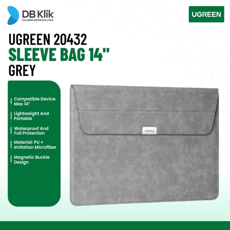Sleeve Bag UGreen Laptop 14" Grey - Envelope Bag (20432)