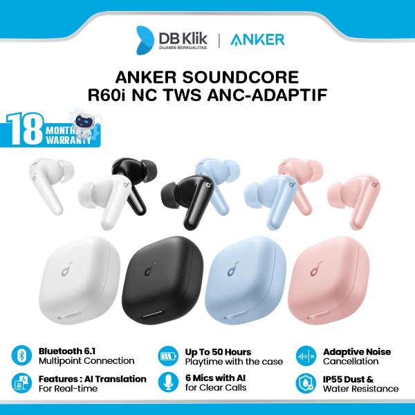 TWS Anker Soundcore R60i NC Adaptive Noise Cancellation (D1202H)