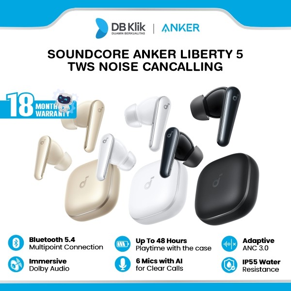 Soundcore Anker Liberty 5 TWS Noise Cancalling Dolby Audio - A3957