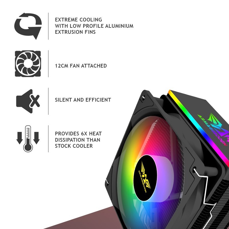Cpu Cooler Armaggeddon Blizzard 3 Argb 120mm Fan 6 Heat Pipes