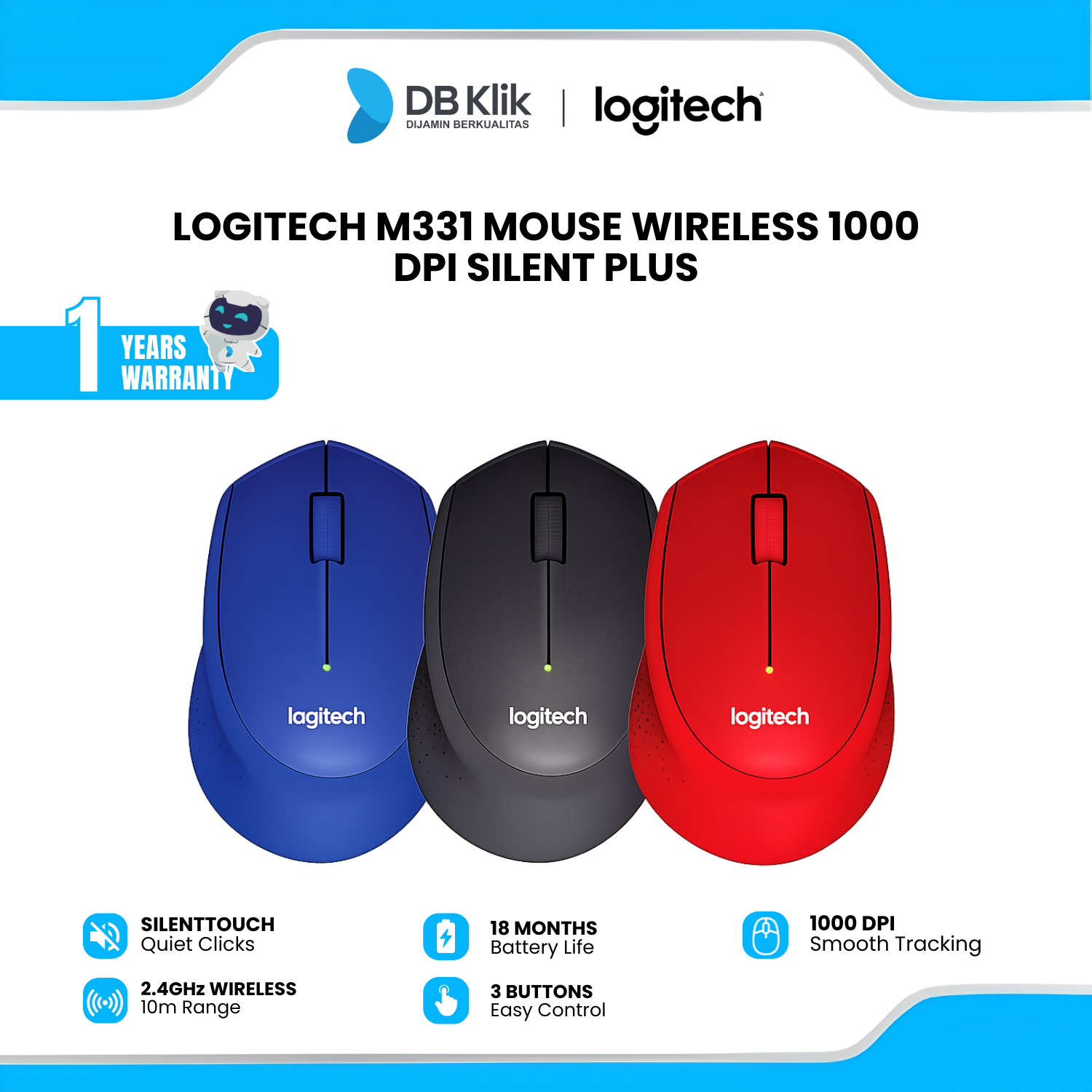 Mouse Wireless Logitech M331 Silent Plus
