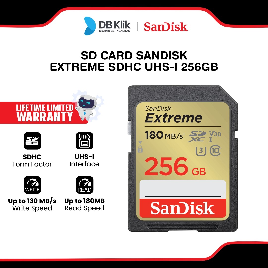 SD Card SanDisk Extreme SDHC UHS-I 256GB (SDSDXVV-256G-GNCIN)