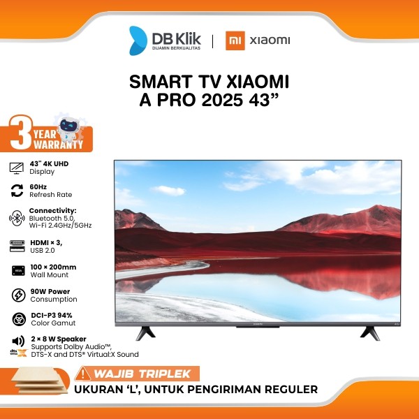 Smart TV Xiaomi A PRO 2025 43" 4K UHD QLED (L43MA-SID)