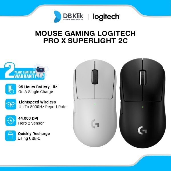 Logitech G PRO X SUPERLIGHT 2c Mouse Gaming LIGHTSPEED Wireless 44.000 DPI Rechargeable