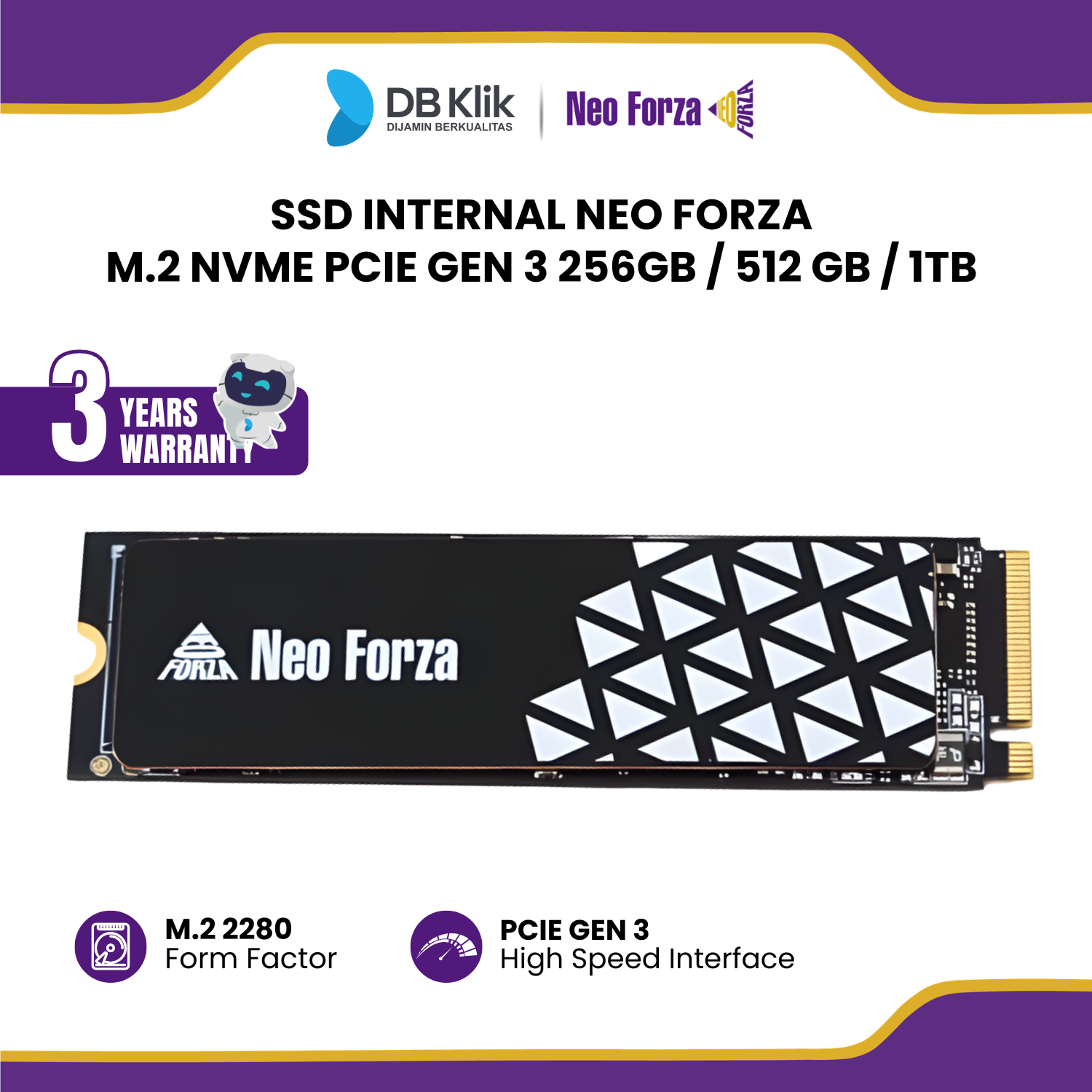 SSD Internal Neo Forza M.2 NVMe PCIe Gen 3