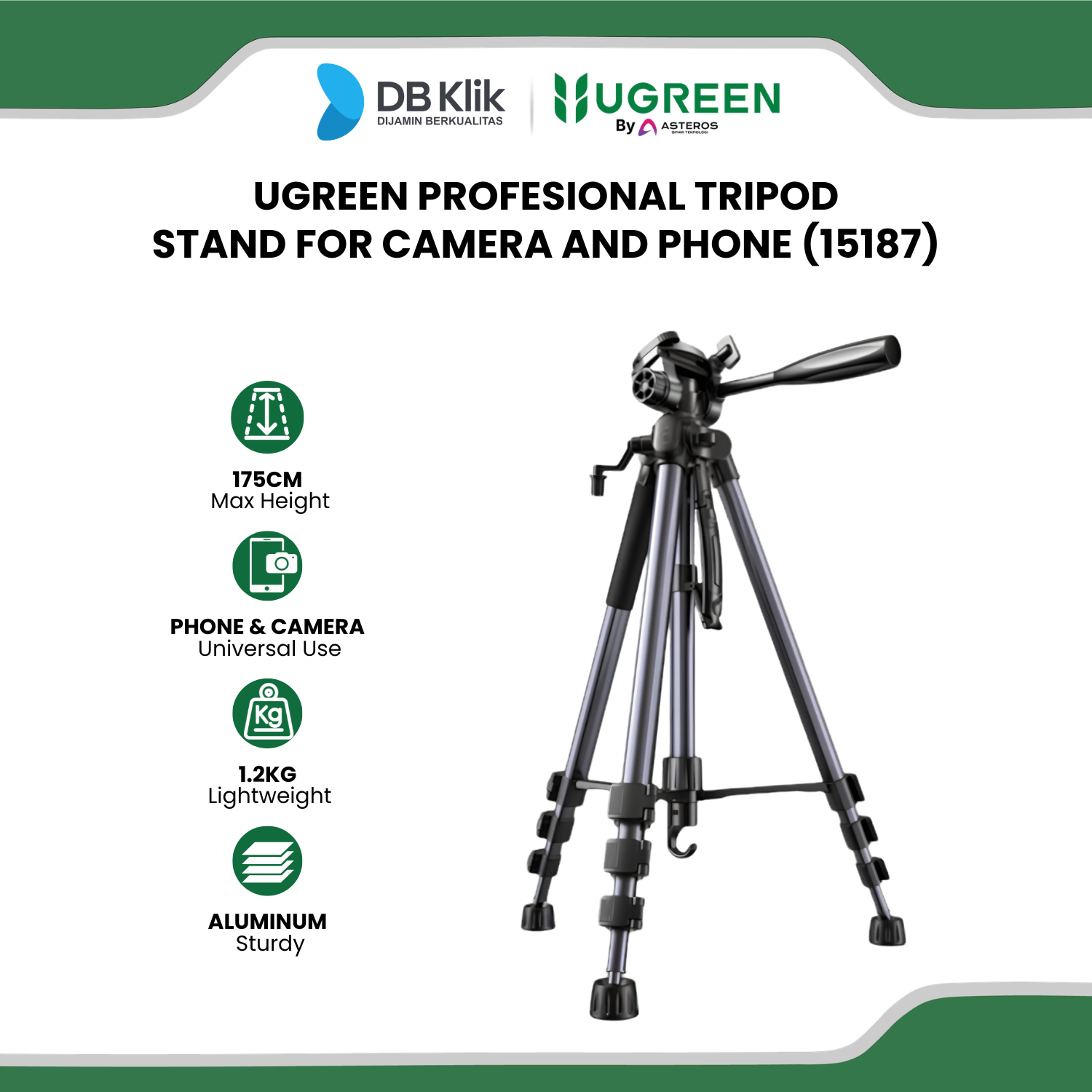 Profesional Tripod Stand UGreen for Camera and Phone (15187)