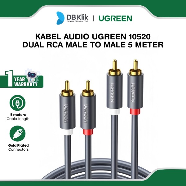 Kabel Audio UGreen Dual RCA Male to Male 5Meter (10520)