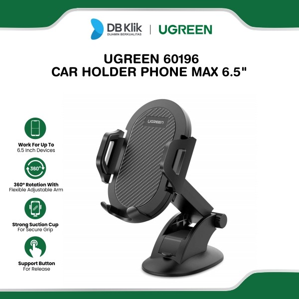 Car Holder Phone UGreen Max 6.5" Suction Cup - Stand HP Mobil (60196)