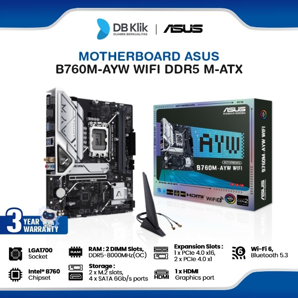 Motherboard ASUS B760M-AYW WIFI DDR5 M-ATX LGA1700