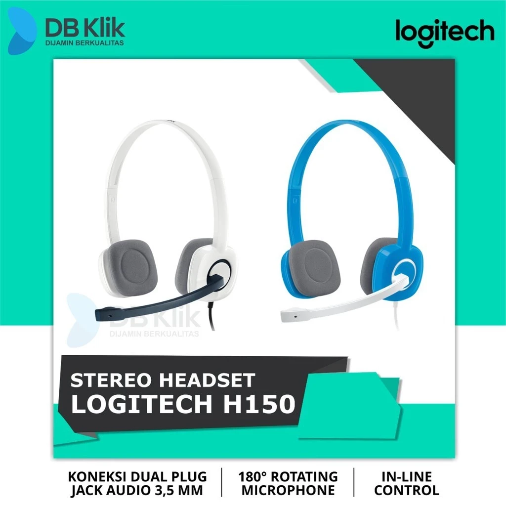 Logitech H150 Headset Stereo Wirred Built in Microphone