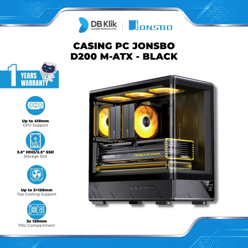Casing PC JONSBO D200 M-ATX - Black