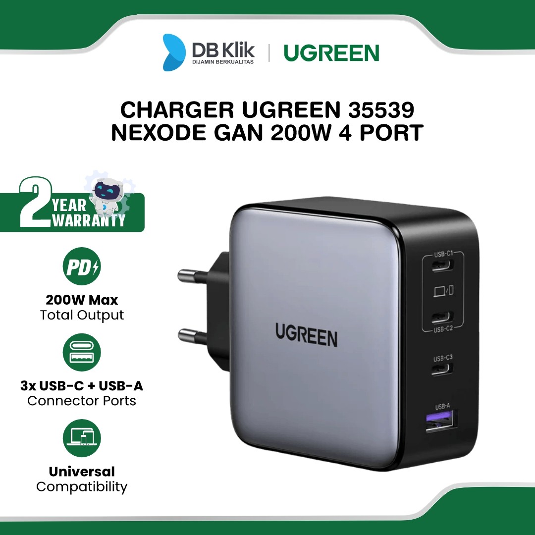 Charger UGreen Nexode GaN 200W 4 Port - Gray (35539)