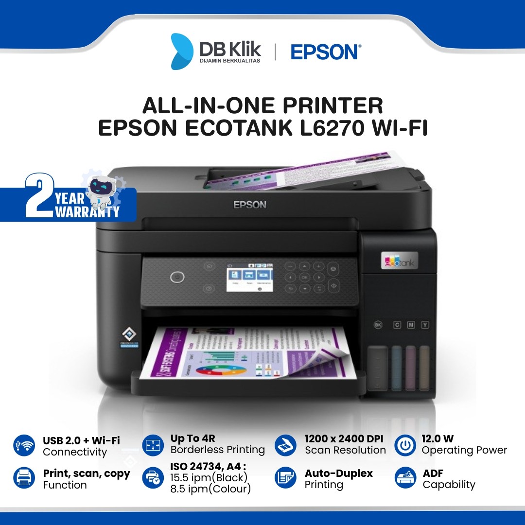 Printer Epson EcoTank L6270 A4 Wi-Fi Duplex All-in-One with ADF