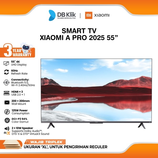 Smart TV Xiaomi A Pro 2025 55" 4K UHD QLED (L55MA-SID)