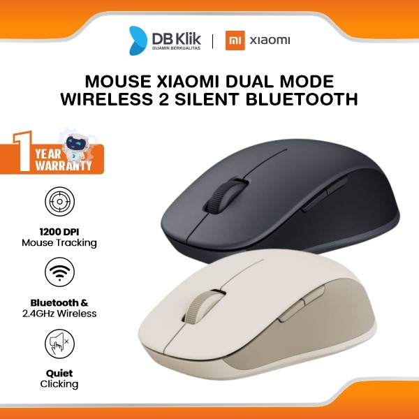 Mouse Xiaomi Dual Mode Wireless 2 Silent 1200 DPI 2.4 GHz Bluetooth