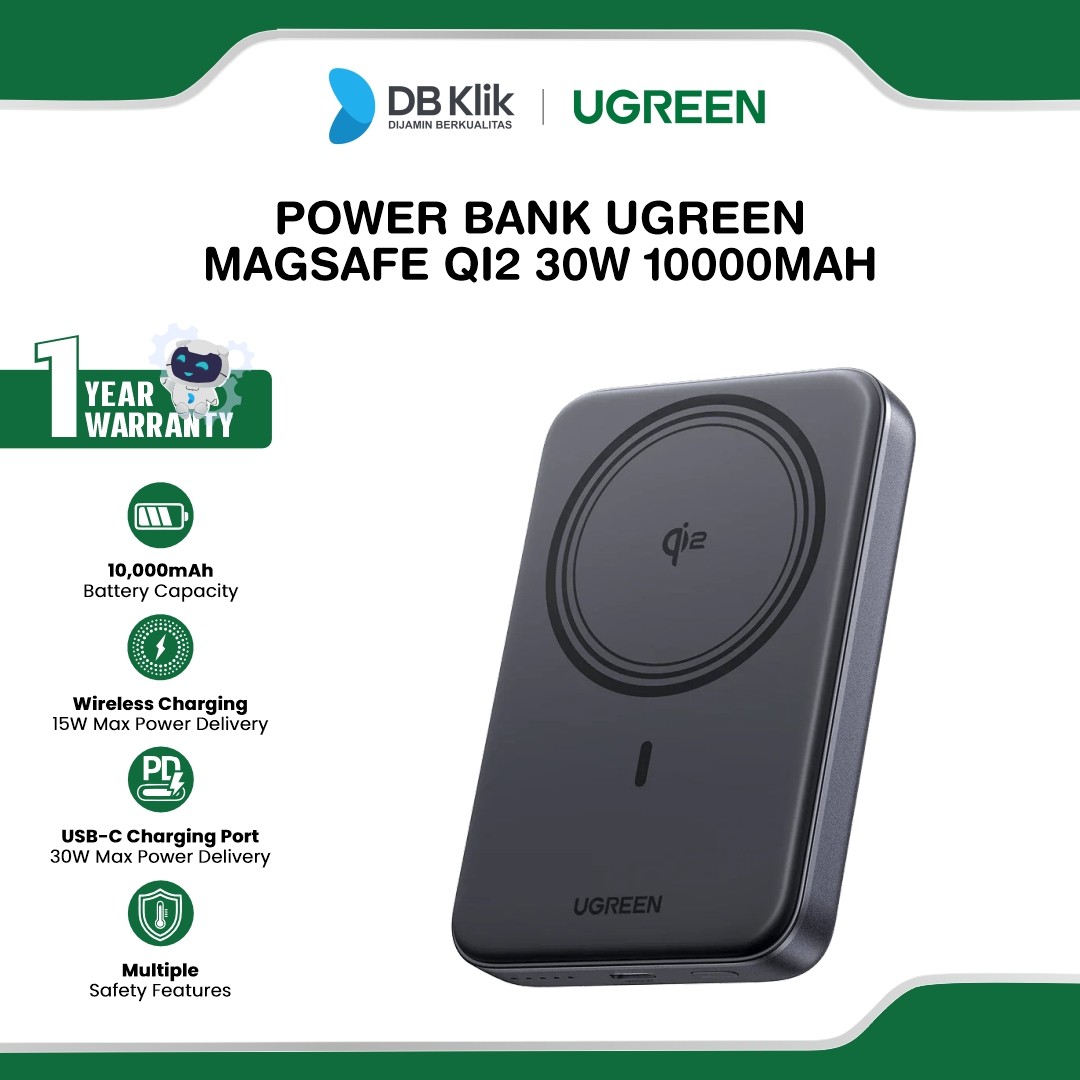 Power Bank UGreen MagSafe QI2 30W 10000mAh - Gray / 45763