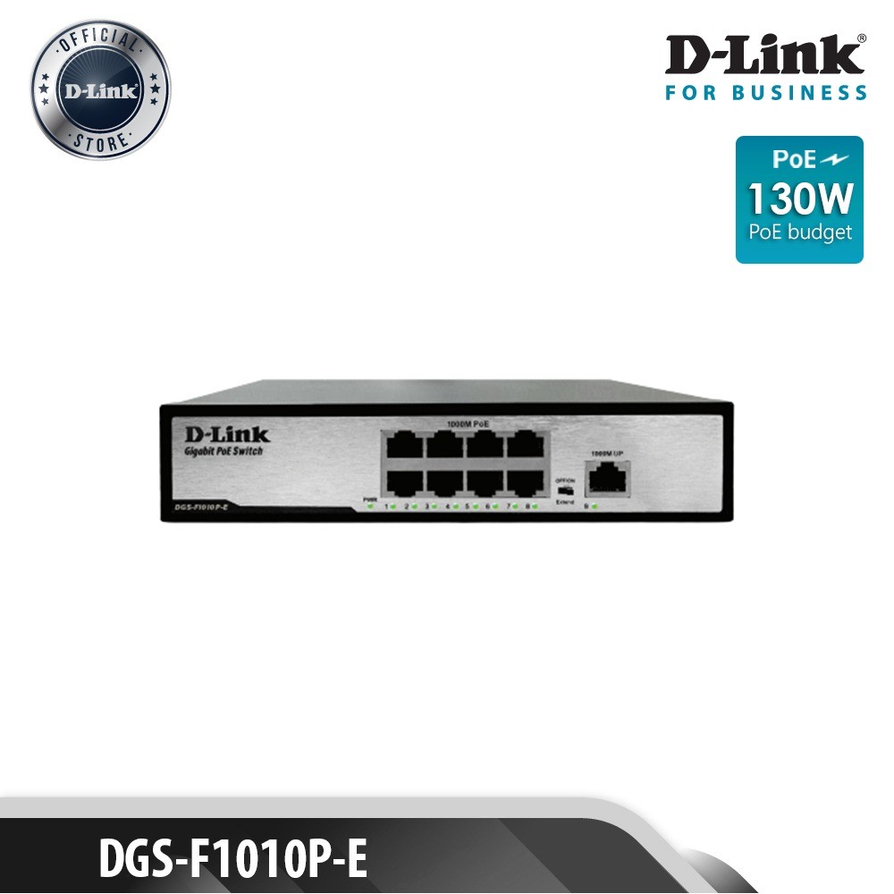 Switch D-LINK DGS F1010P-E 8PoE+2Uplink GIGABIT 96W- DLINK DGSF1010P-E