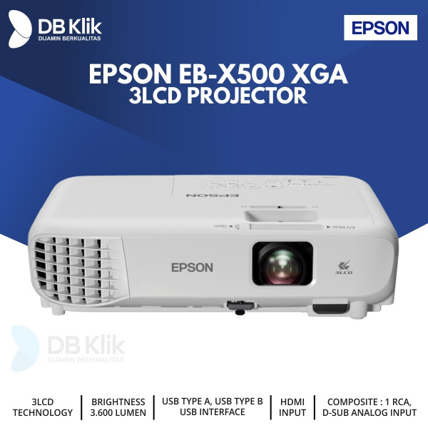 Projector EPSON EB-X500 XGA 3600 Lumens HDMI D-Sub - EPSON EB X500
