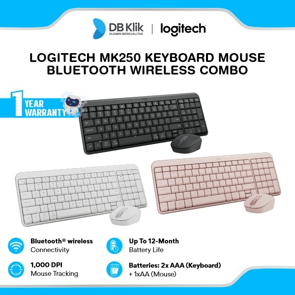 Logitech MK250 Keyboard Mouse Bluetooth Wireless Combo