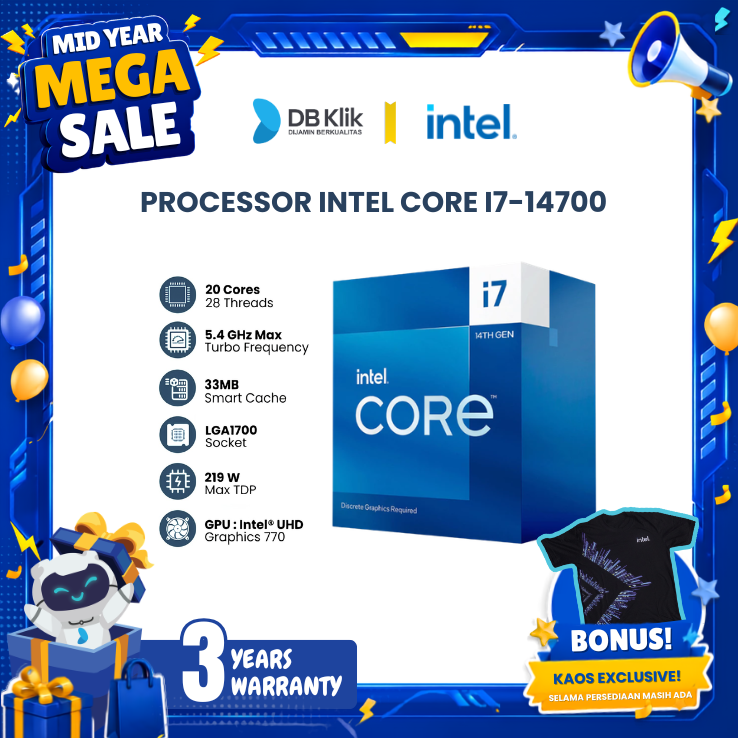 Processor Intel Core i7-14700 Box 5.4GHz LGA1700 - Intel i7 14700