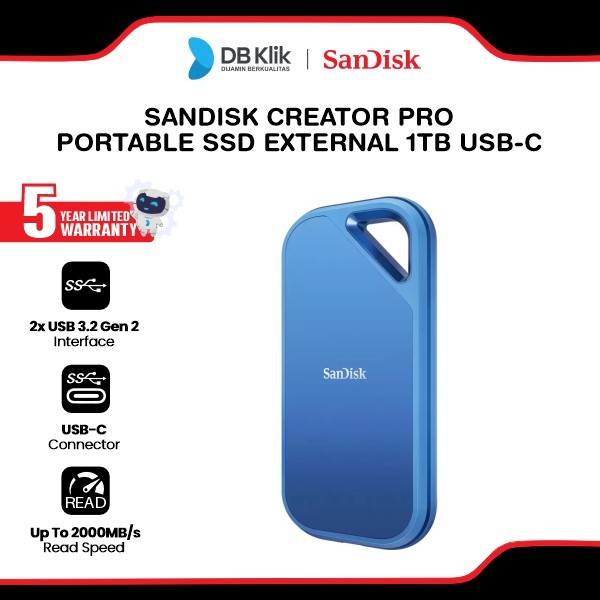 SanDisk Creator Pro Portable SSD External 1TB USB-C