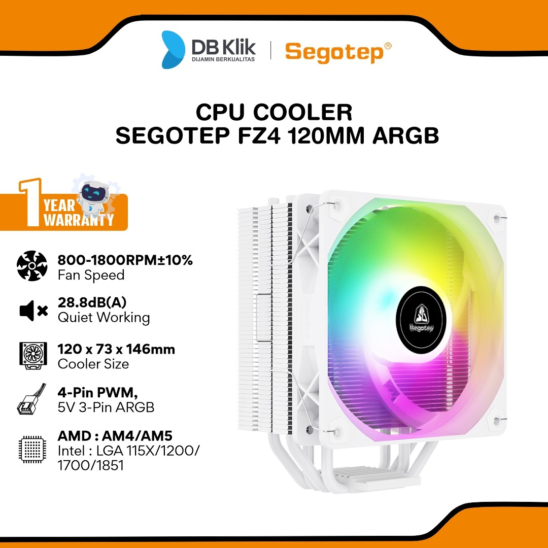 CPU Cooler SEGOTEP FZ4 120mm ARGB - White