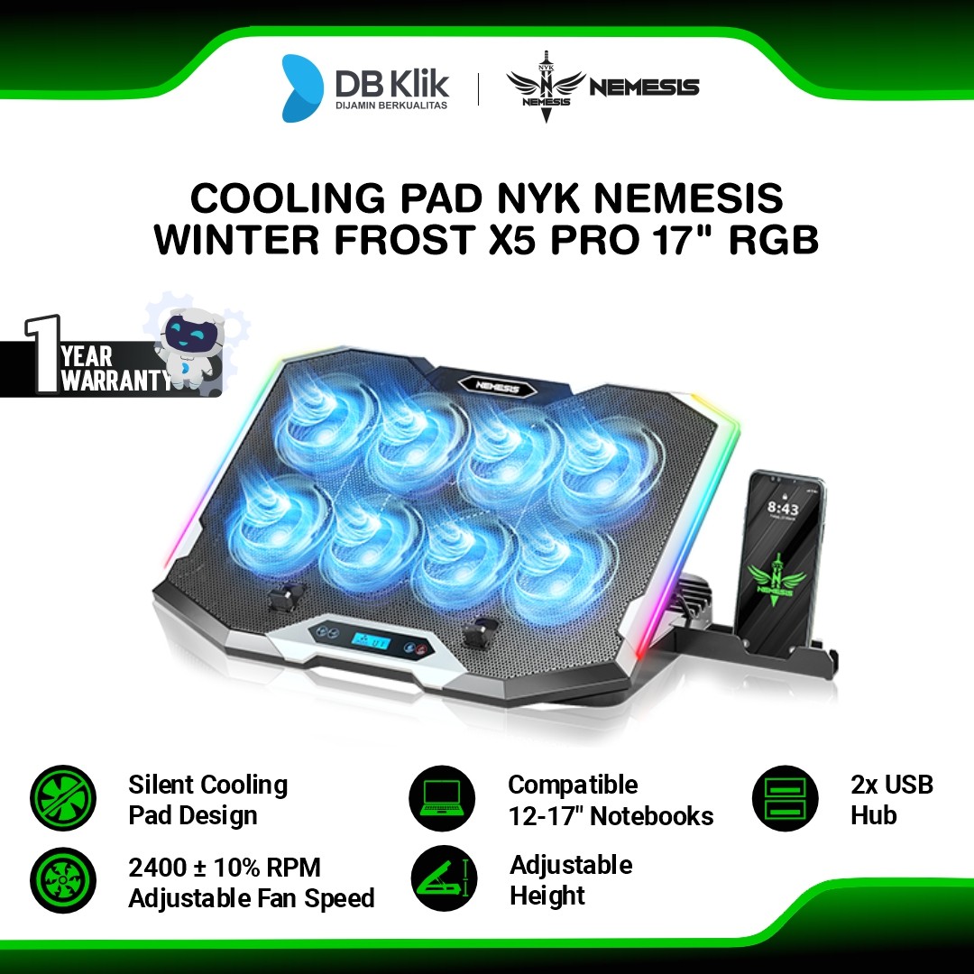 Cooling Pad NYK Nemesis WINTER FROST X5 PRO 17" RGB