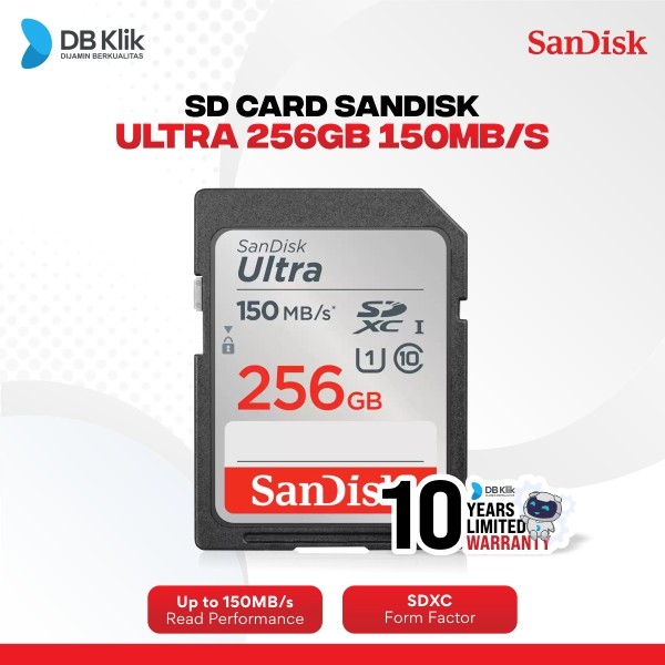 SD Card SanDisk Ultra 256GB 150MB/s SDXC (SDSDUNC-256G-GN6IN)