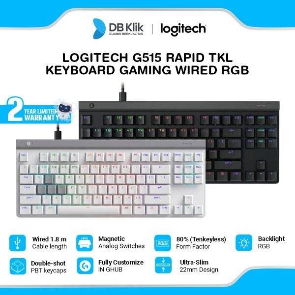 Logitech G G515 RAPID TKL Keyboard Gaming Wired RGB