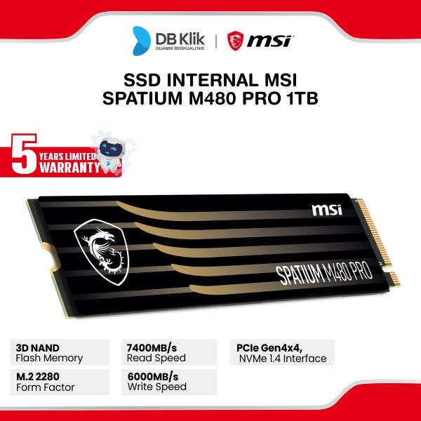 SSD MSI SPATIUM M480 PRO 1TB M.2 NVMe PCIe Gen 4