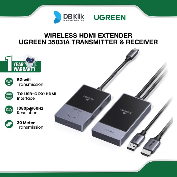 Wireless HDMI Extender UGreen Transmitter and Receiver PD 60W Charger (35031A)