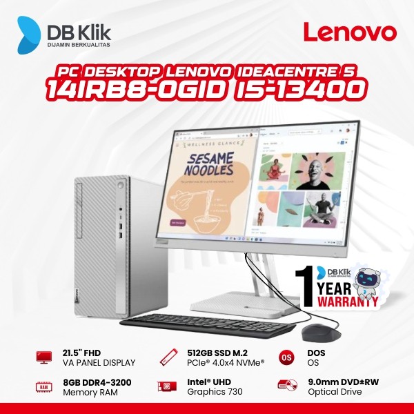 PC Desktop LENOVO IC5 14IRB8-0GID i5-13400 8/512GB Dvdrw Dos