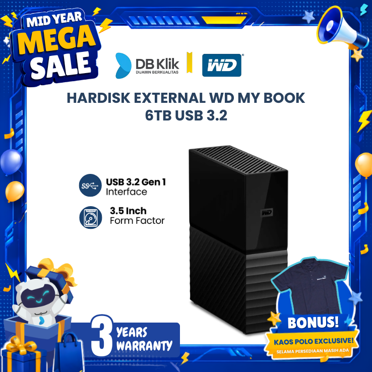 Hardisk External WD My Book 6TB USB 3.2