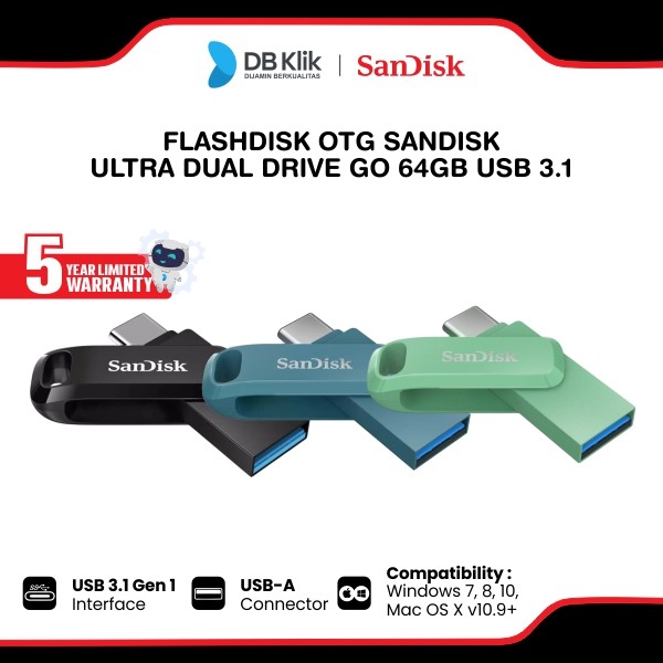 Flashdisk OTG SANDISK Ultra Dual Drive GO 64GB USB 3.1 Type-C