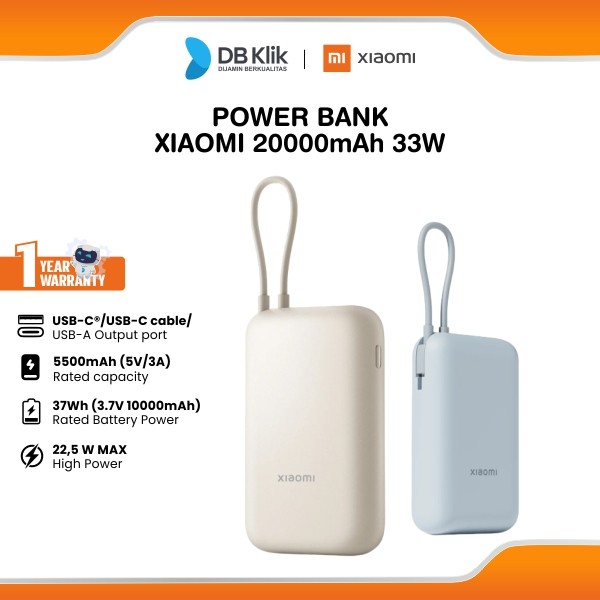 Power Bank Xiaomi 10000 mah (Integrated Cable)