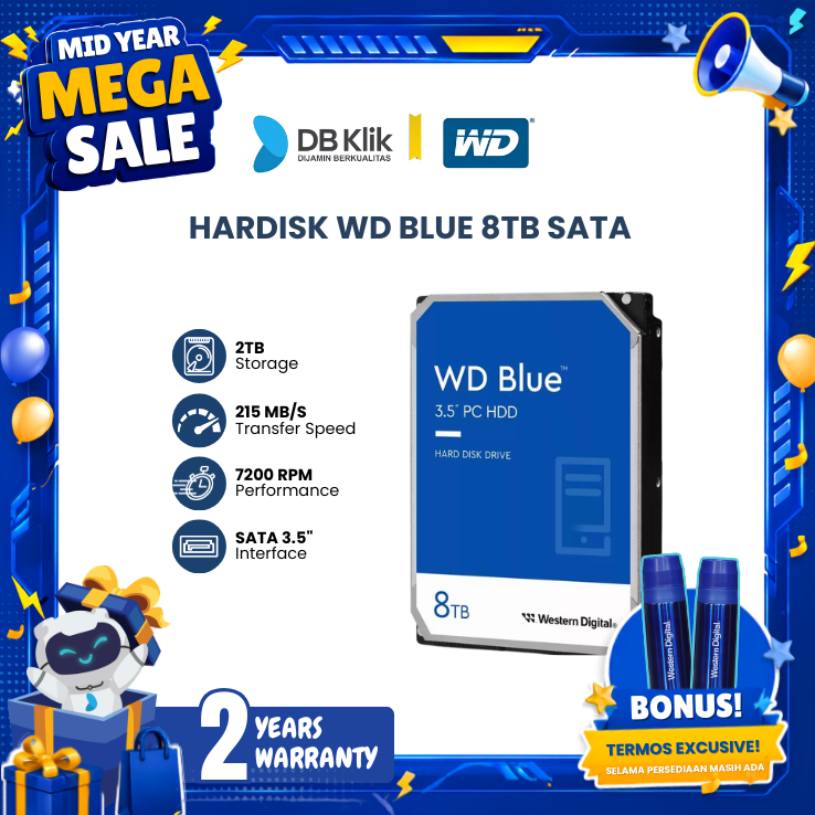 Hardisk WD BLUE 8TB 3.5 Inch SATA