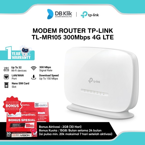Modem Router TP-LINK TL-MR105 300 Mbps Wireless N 4G LTE