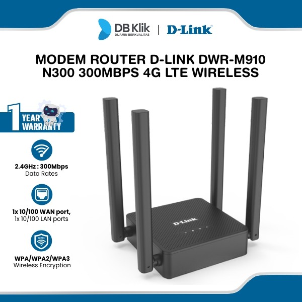 Modem Router D-Link DWR-M910 N300 300Mbps 4G LTE Mobile Wireless - DLINK DWR M920