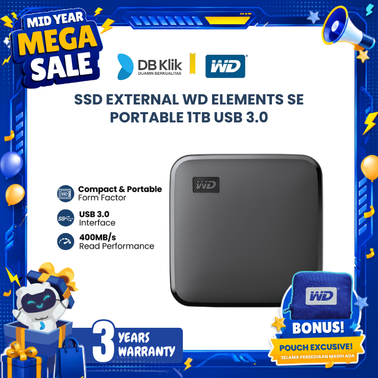 SSD External WD Elements SE Portable 1TB USB 3.0