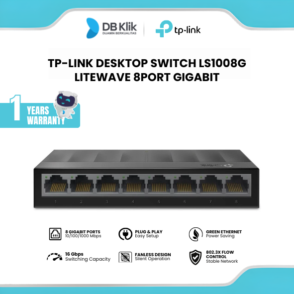 Desktop Switch TP-Link LS1008G Litewave 8Port Gigabit- TP Link LS1008G