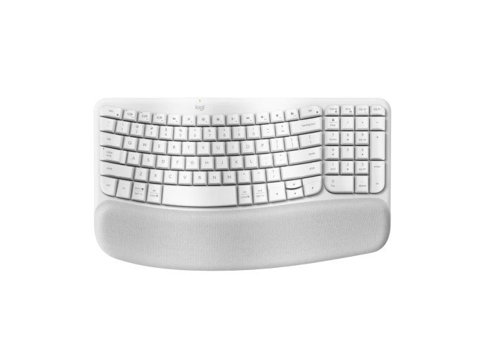 Keyboard Logitech Wave Keys Ergonomic Wireless Bluetooth dan Palm Rest