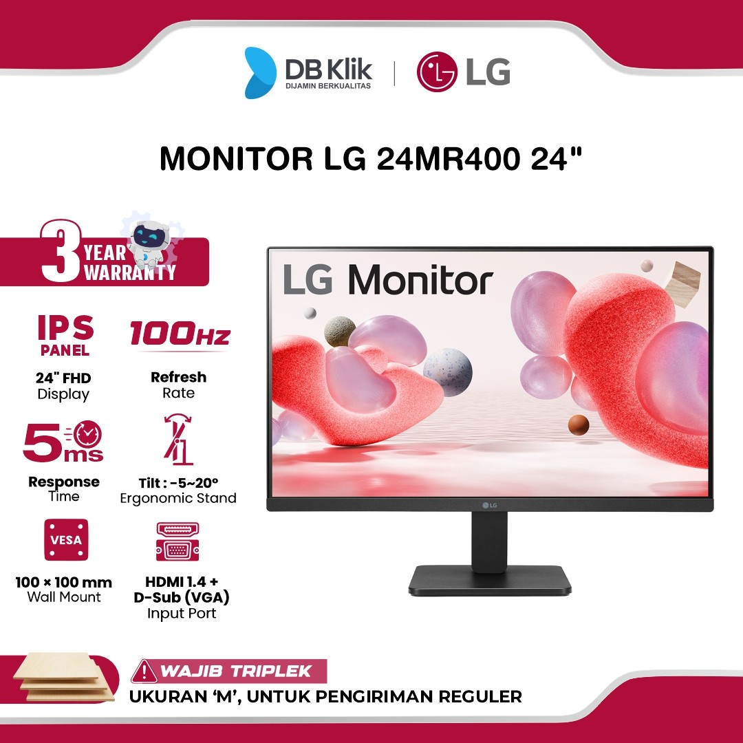 Monitor LG 24MR400 24" FHD IPS 100Hz 5ms AMD FreeSync HDMI VGA