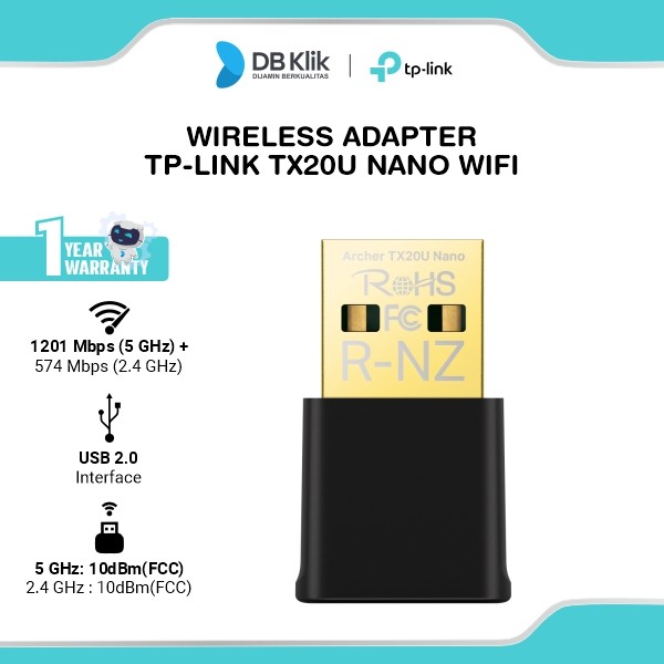 Wireless Adapter TP-Link TX20U Nano WiFi Dual Band Wifi 6