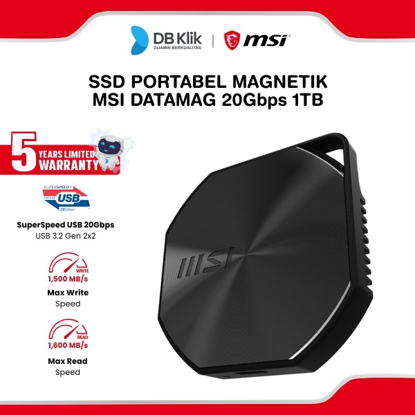 SSD Portabel Magnetik MSI DATAMAG 1TB 20Gbps