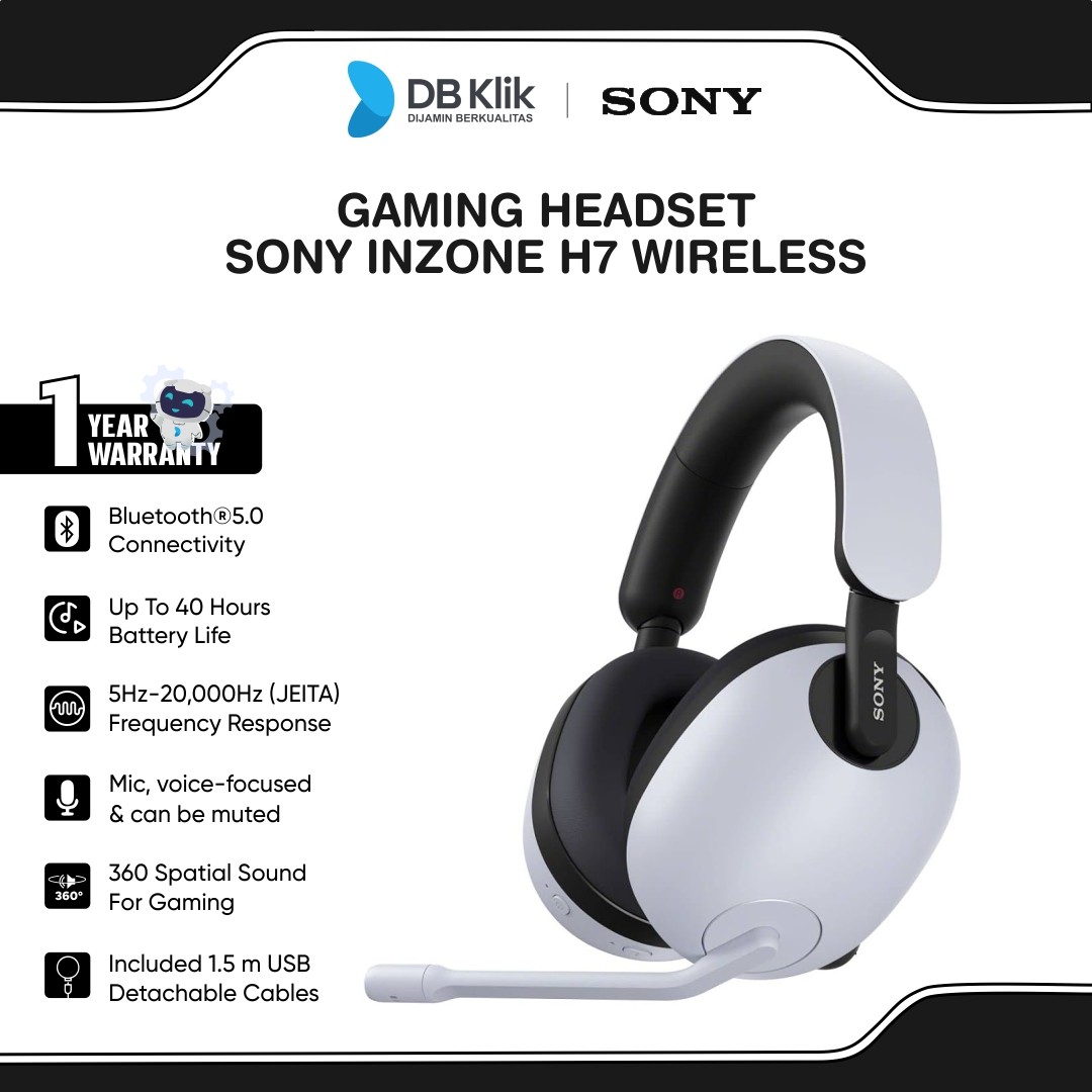 Gaming Headset SONY INZONE H7 Wireless Bluetooth 360 Spatial-Headphone
