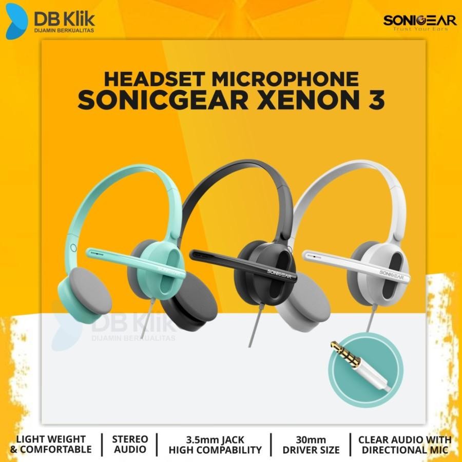Headset SonicGear Xenon 3 Wired - Headphone SonicGear Xenon 3 Jack 3.5