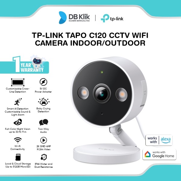 TP-Link Tapo C120 CCTV WIFI Camera 2K QHD 4MP Indoor Outdoor