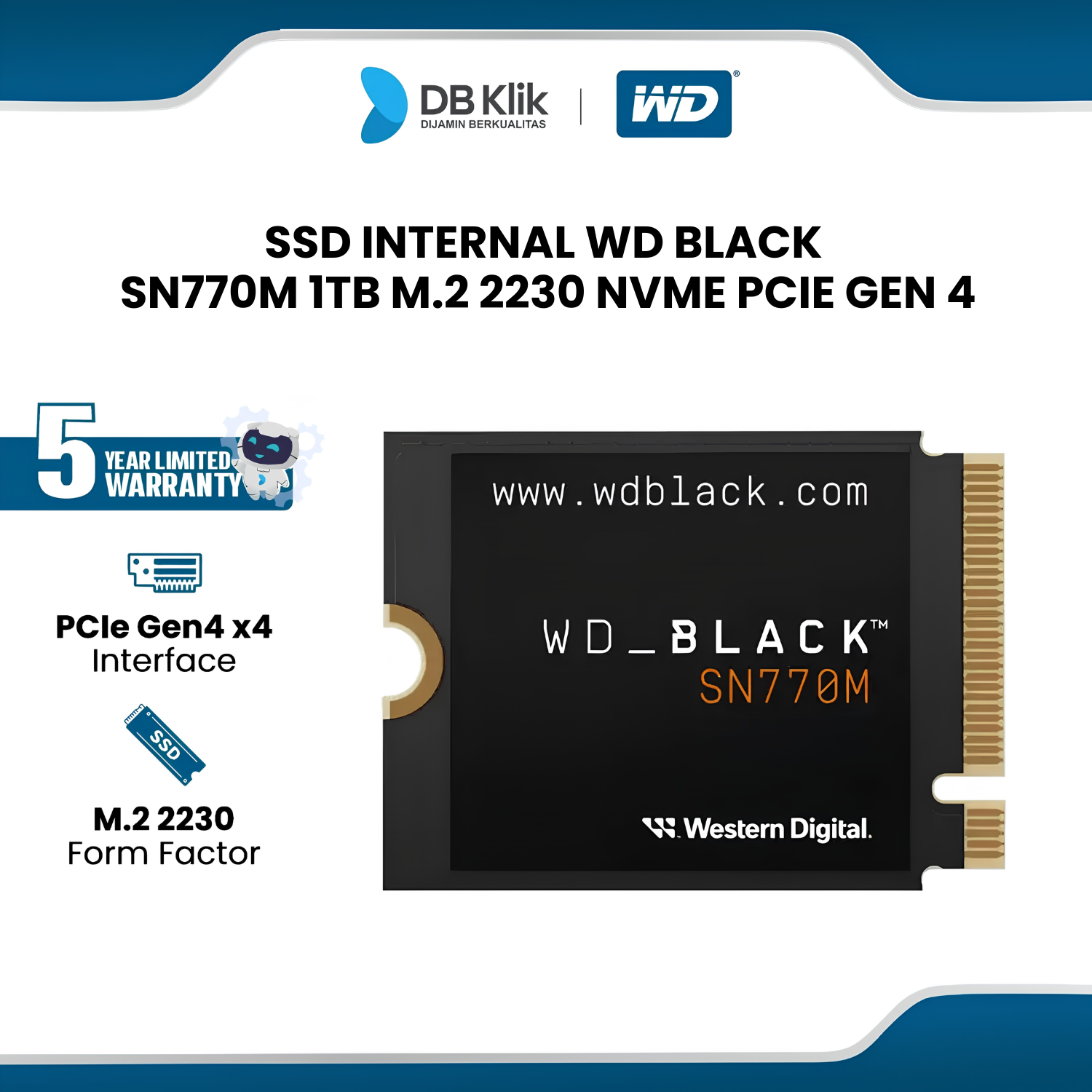 SSD WD BLACK SN770M 1TB M.2 2230 NVMe PCIe Gen 4